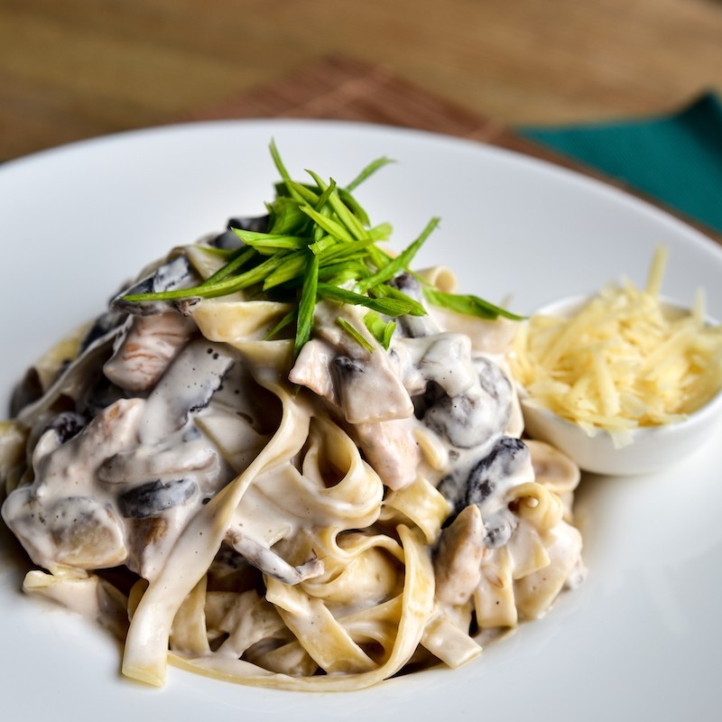 Chicken and mushrooms pasta...
