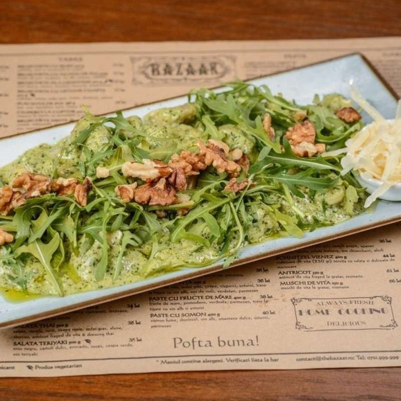 Gnocchi with arugula pesto...